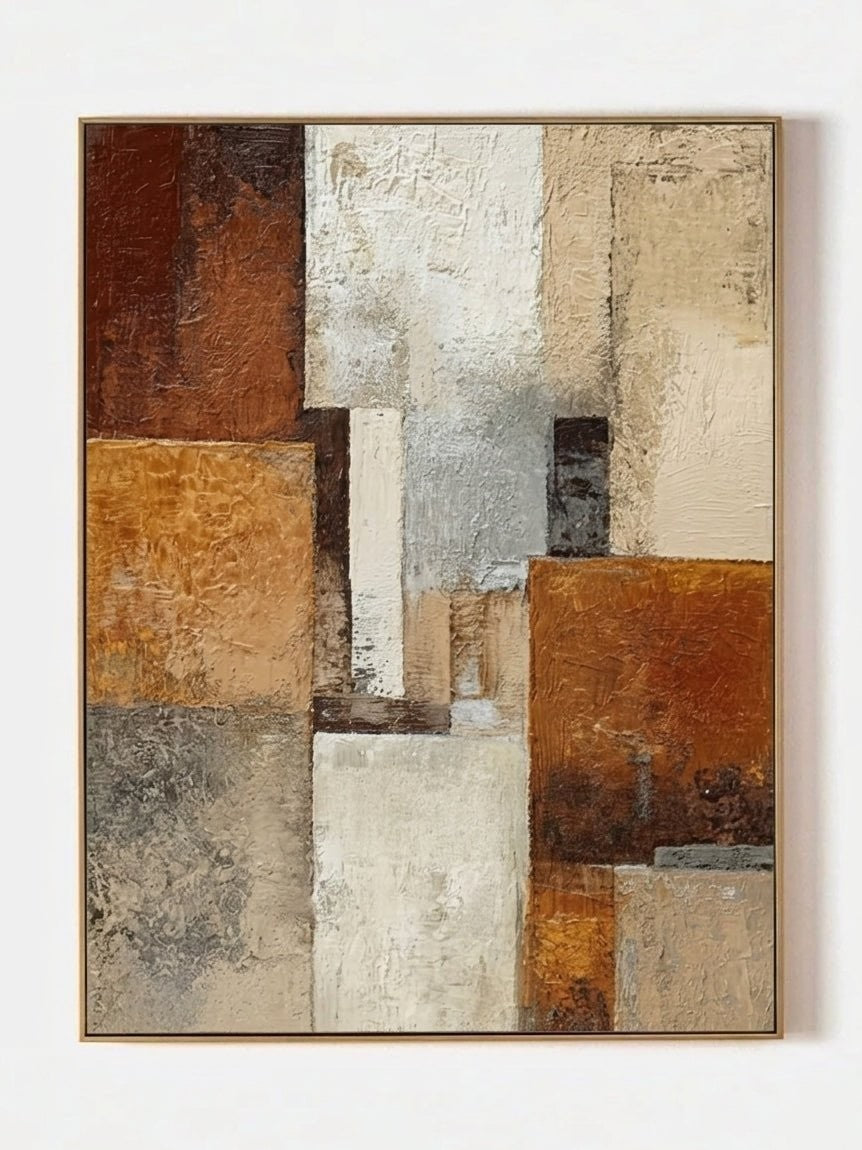 Modern Industrial Abstract Earth Tone Wall Art