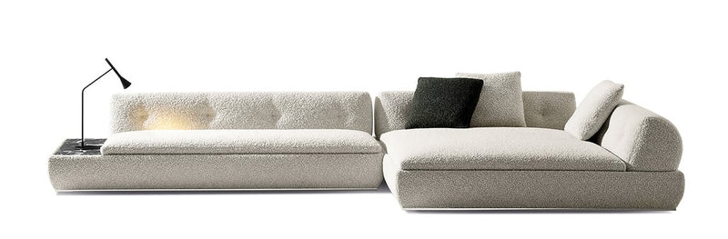 Modern Large Sectional Sofa with Chaise and Built-In Side Table – Designer Modular Couch