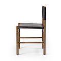 Modern Leather & Wood Dining Chair - Detail View