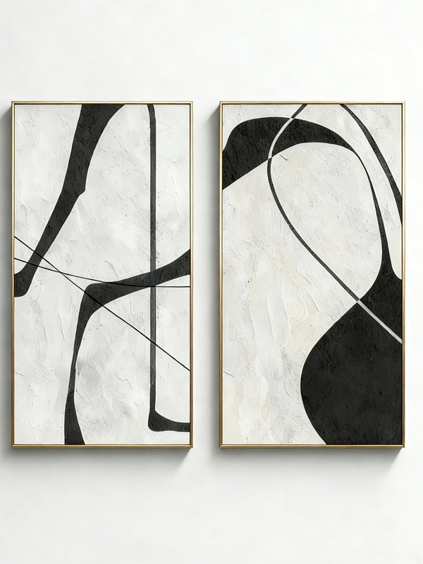 Modern Minimalist Abstract Black & White Wall Art
