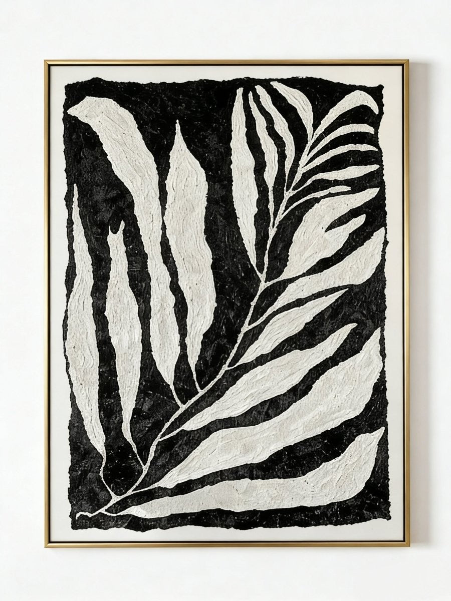 Modern Minimalist Abstract Botanical Leaf Canvas Painting