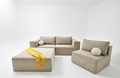 Modern cream modular living room set styled in contemporary minimalist interior