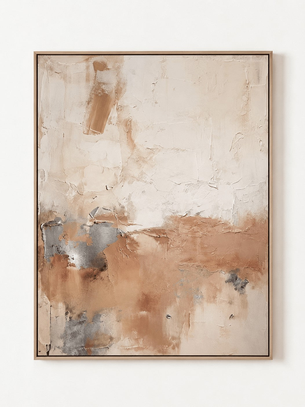 Modern Organic Blush Beige Abstract Painting