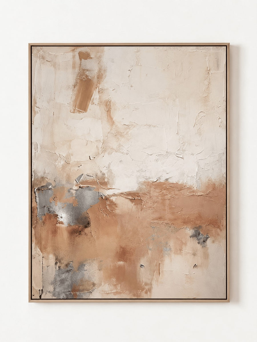 Modern Organic Blush Beige Abstract Painting