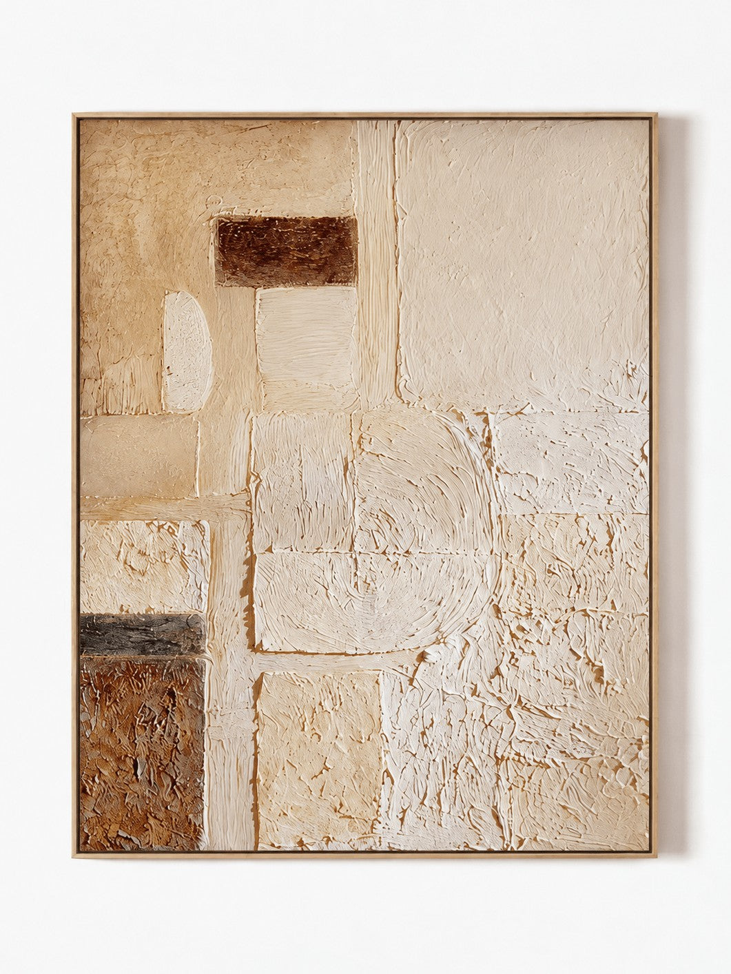 Modern Organic Textured Geometric Abstract Painting