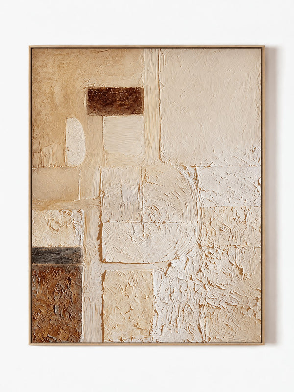 Modern Organic Textured Geometric Abstract Painting