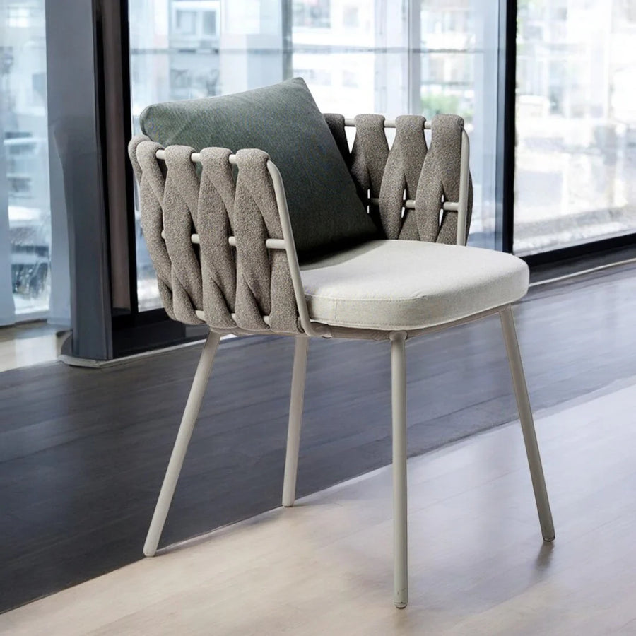 Modern Outdoor Aluminum & Olefin Dining Chair - Main View