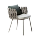 Modern Outdoor Aluminum & Olefin Dining Chair - Side View