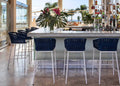 Modern Outdoor Aluminum Bar Stool - Side View