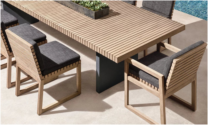 Modern Outdoor Teak Dining Chair - Alternate Angle