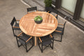 Modern Outdoor Teak Dining Table - Side View