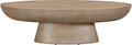 Modern Oval Travertine Coffee Table - Side View