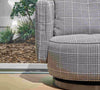 Modern Plaid Swivel Armchair – Contemporary Comfort and Style for Urban Living