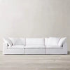 Modern Plush Sofa – Contemporary Upholstered Couch with Oversized Pillows