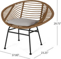 Modern Rattan Accent Chair - Alternate Angle