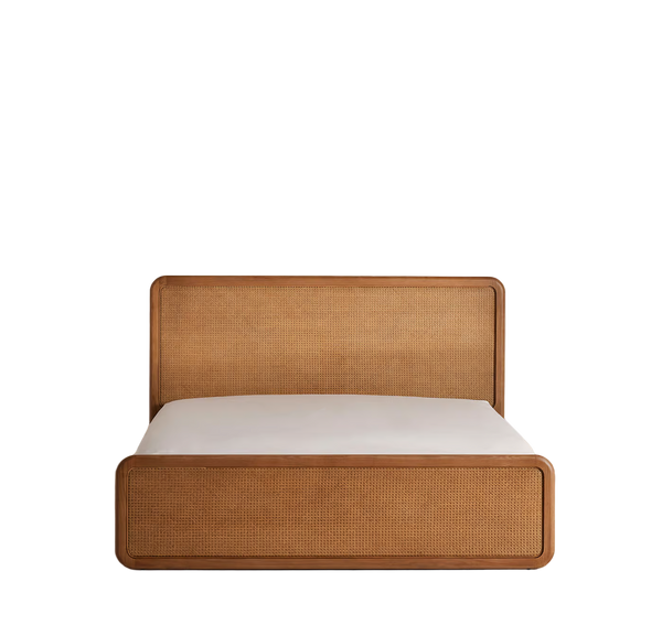 Modern Rattan Panel Bed - Main View