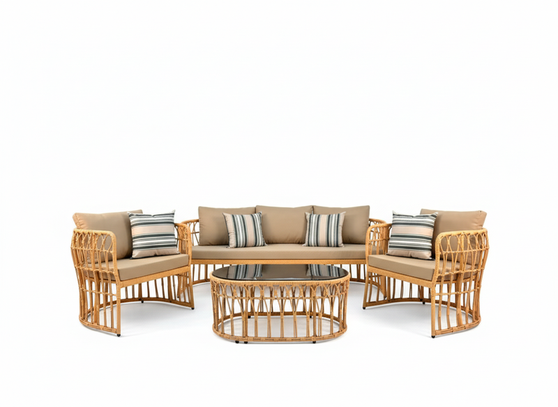 Modern Rattan Patio Sofa Set - Main View