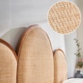 Modern Scalloped Rattan Panel Bed - Detail View