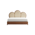 Modern Scalloped Rattan Panel Bed - Main View