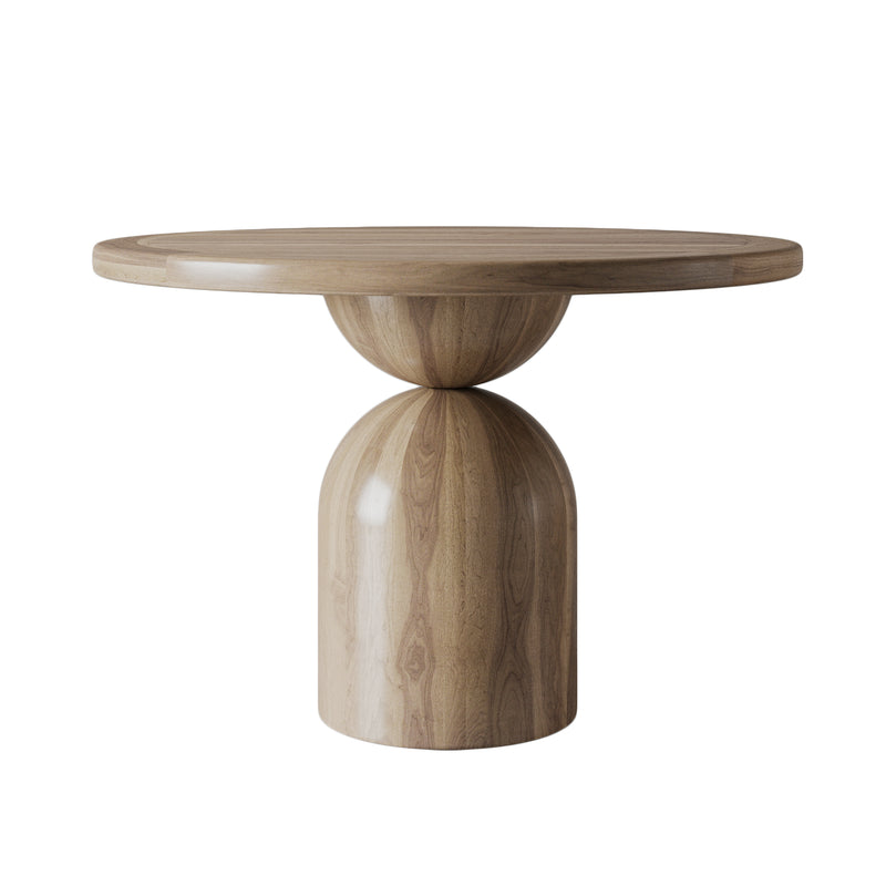 Modern Sculptural Round Pedestal Dining Table - Main View