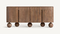Modern Sculptural Wood Sideboard - Lifestyle Setting