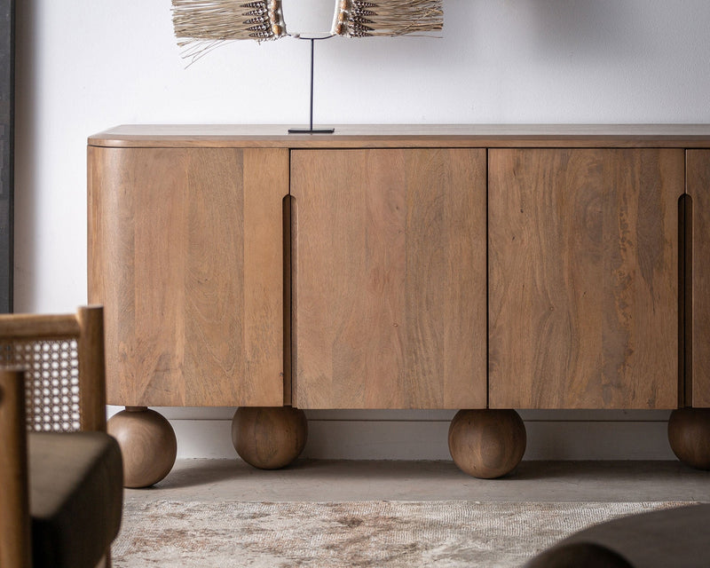 Modern Sculptural Wood Sideboard - Main View