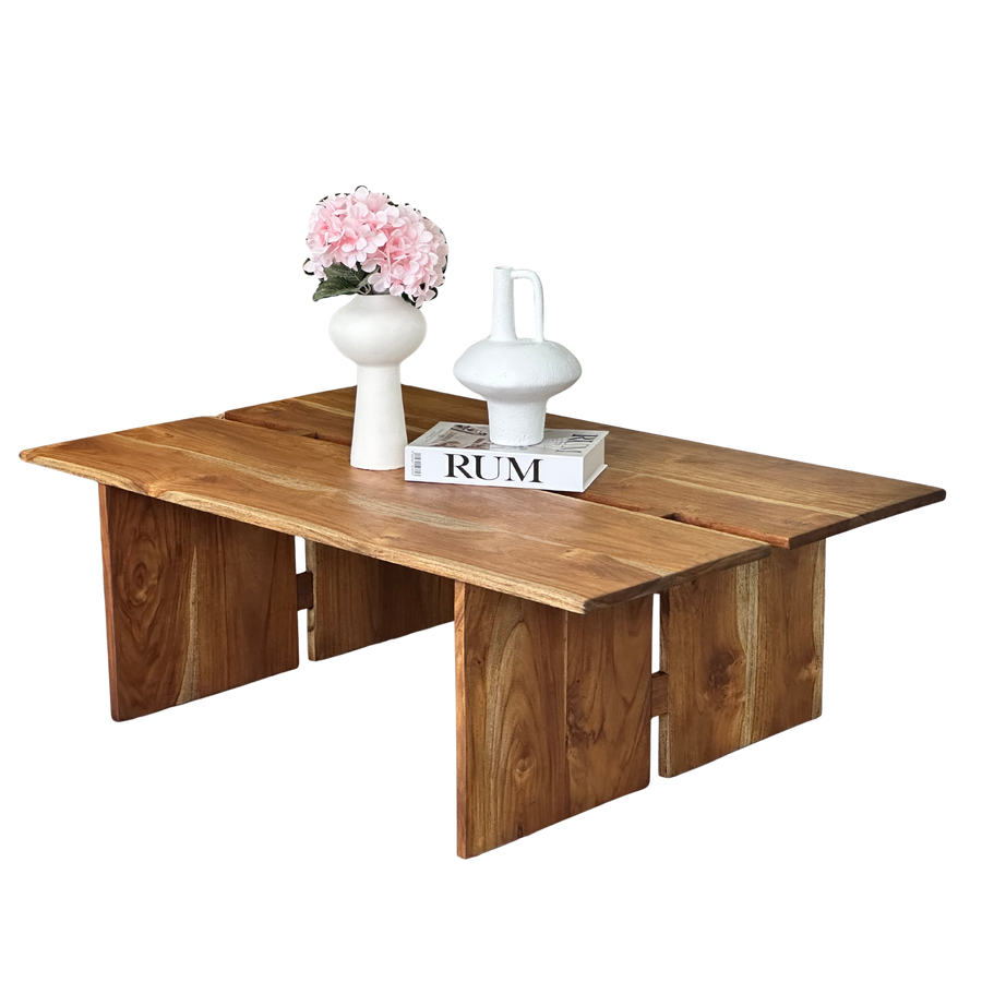 Modern Solid Teak Coffee Table - Main View