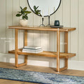 Modern Solid Teak Console Table - Side View