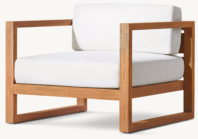 Modern Solid Teak Outdoor seating Set – Weather-Resistant Sofa, Lounge Chairs & Coffee Table