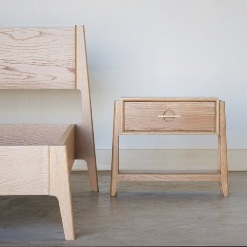 Modern Solid Wood Nightstand - Main View