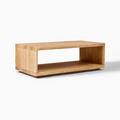 Modern Solid Wood Open Frame Coffee Table - Detail View