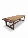 Modern Solid wood Woven Rope Bench - Detail View
