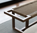 Modern Solid wood Woven Rope Bench - Lifestyle Setting