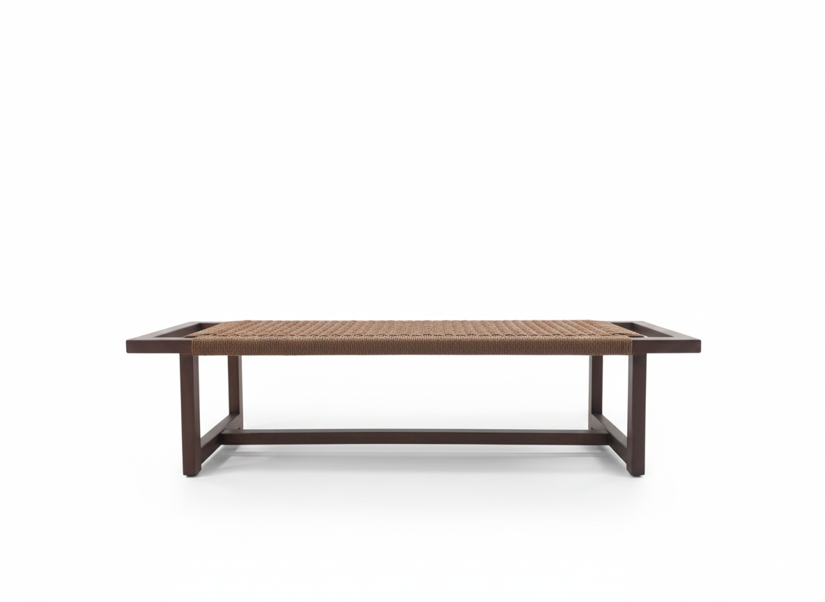 Modern Solid wood Woven Rope Bench | Marcelina Furniture – Marcelina ...