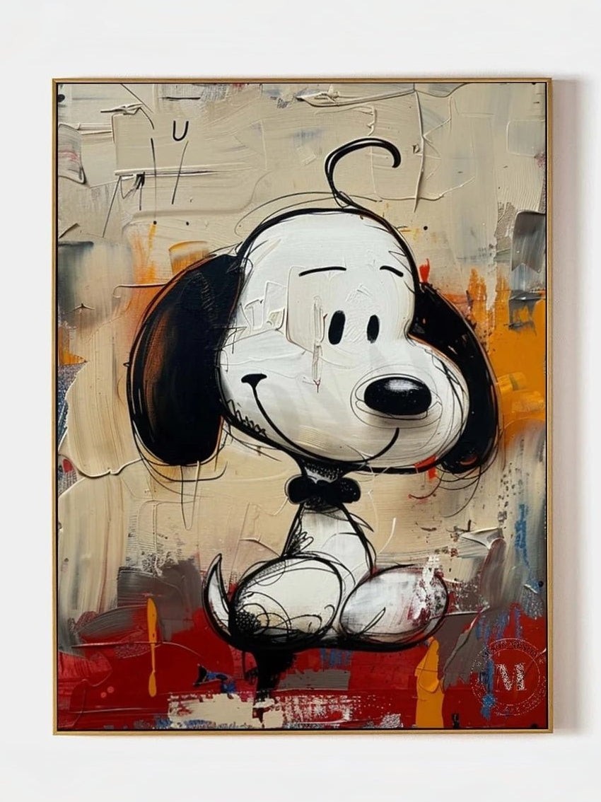 Modern Street Pop Art Cartoon Dog Painting