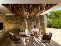 Modern Teak & Olefin Rope Outdoor Lounge Set - Close-up Detail