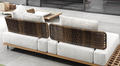 Modern Teak & Rope Outdoor Sectional Set - Room Setting