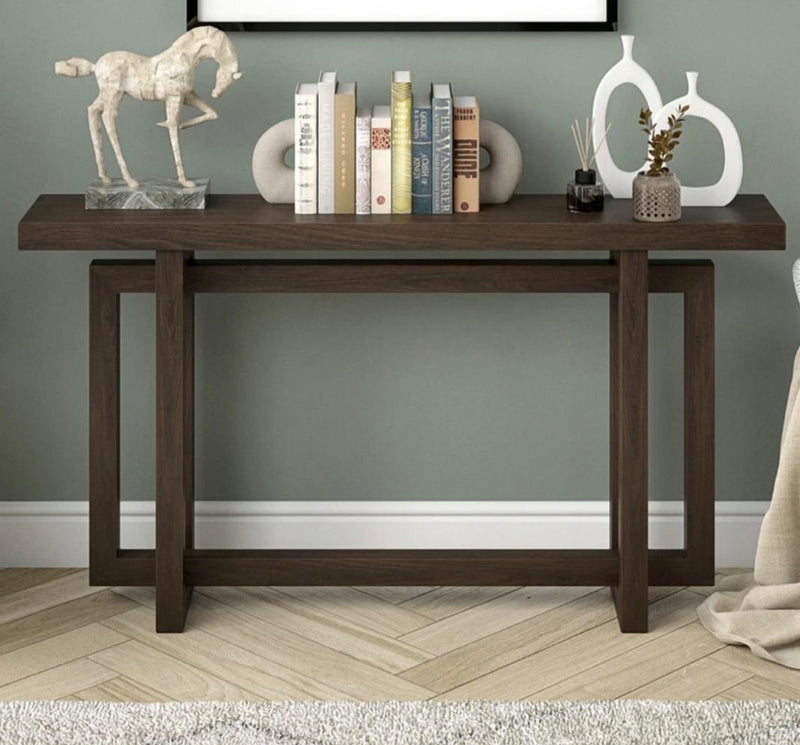 Modern Teak Console Table - Main View