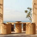 Modern Teak Outdoor Dining Set - Main View