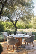 Modern Teak Outdoor Dining Set - Side View