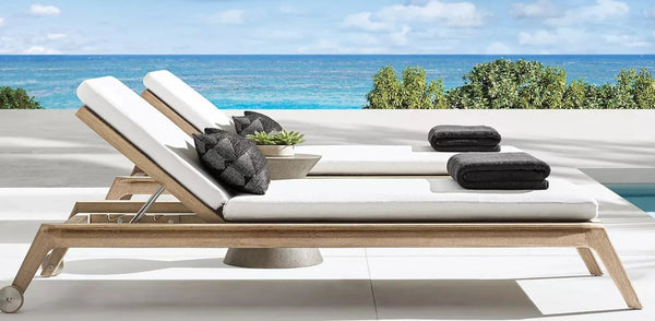 Modern Teak Sun Lounger - Main View