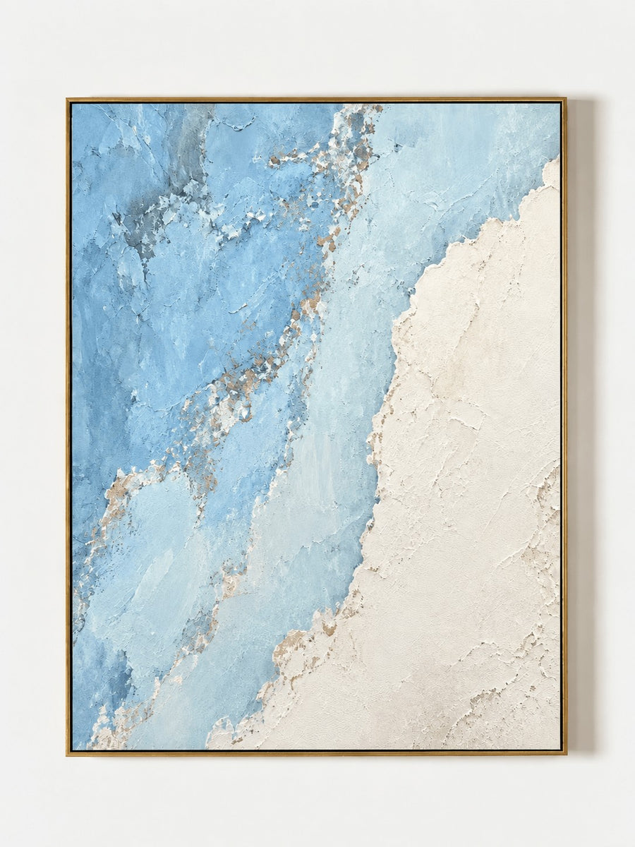 Modern Textured Abstract Coastline Painting