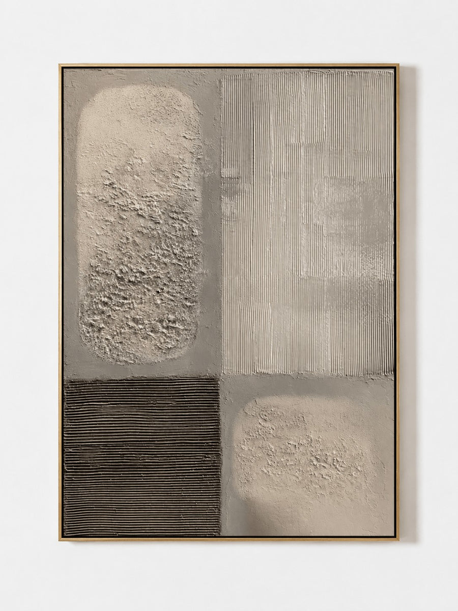 Modern Textured Abstract Wall Art - Silent Geometry