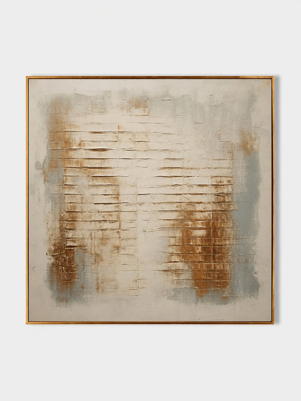 Modern Textured Abstract Wall Art, Weathered City Grid