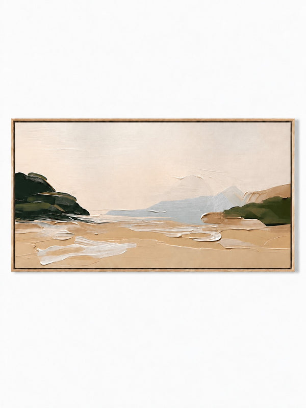 Modern Textured Coastal Landscape Wall Art