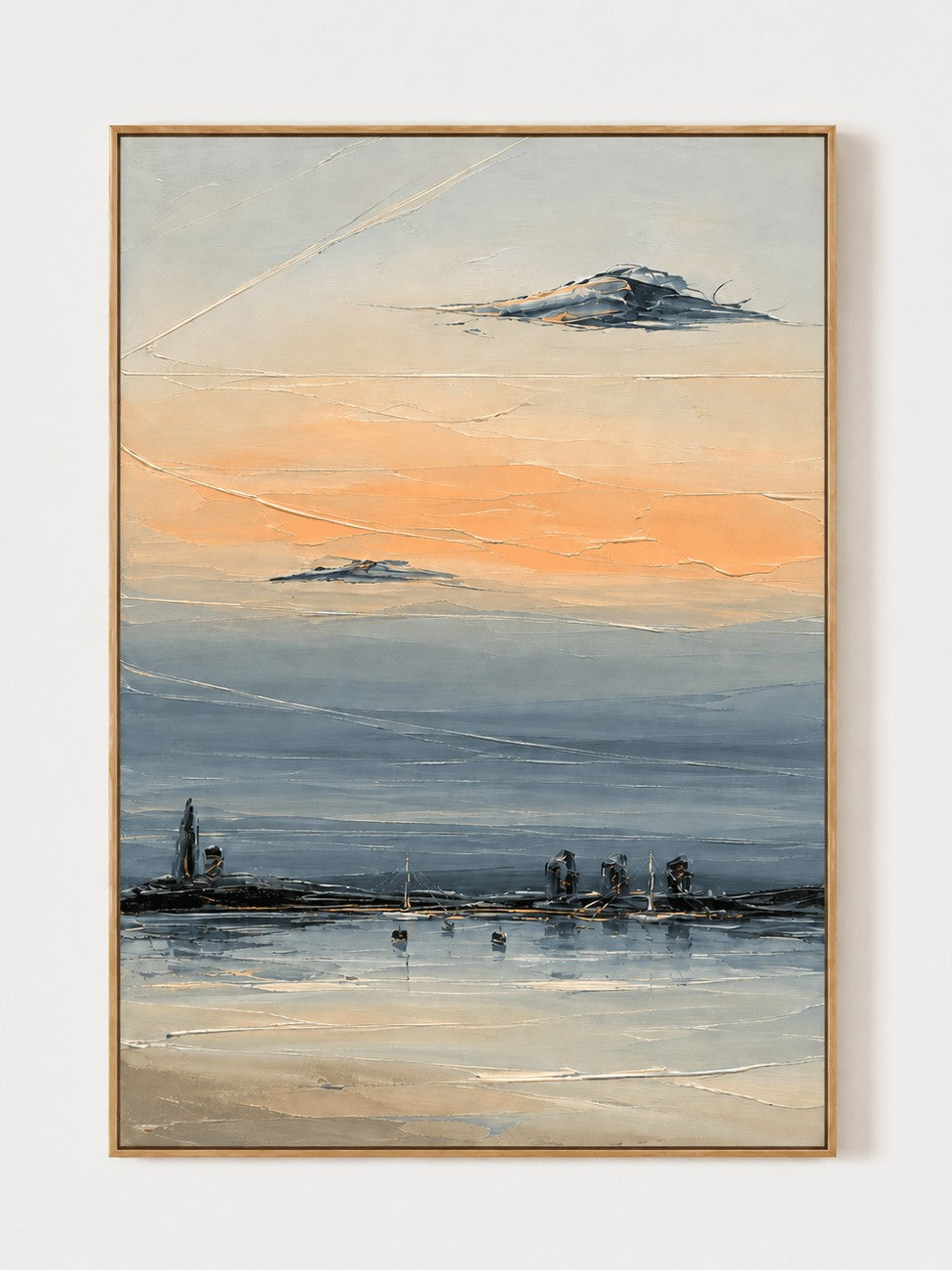 Modern Textured Coastal Sunset Wall Art