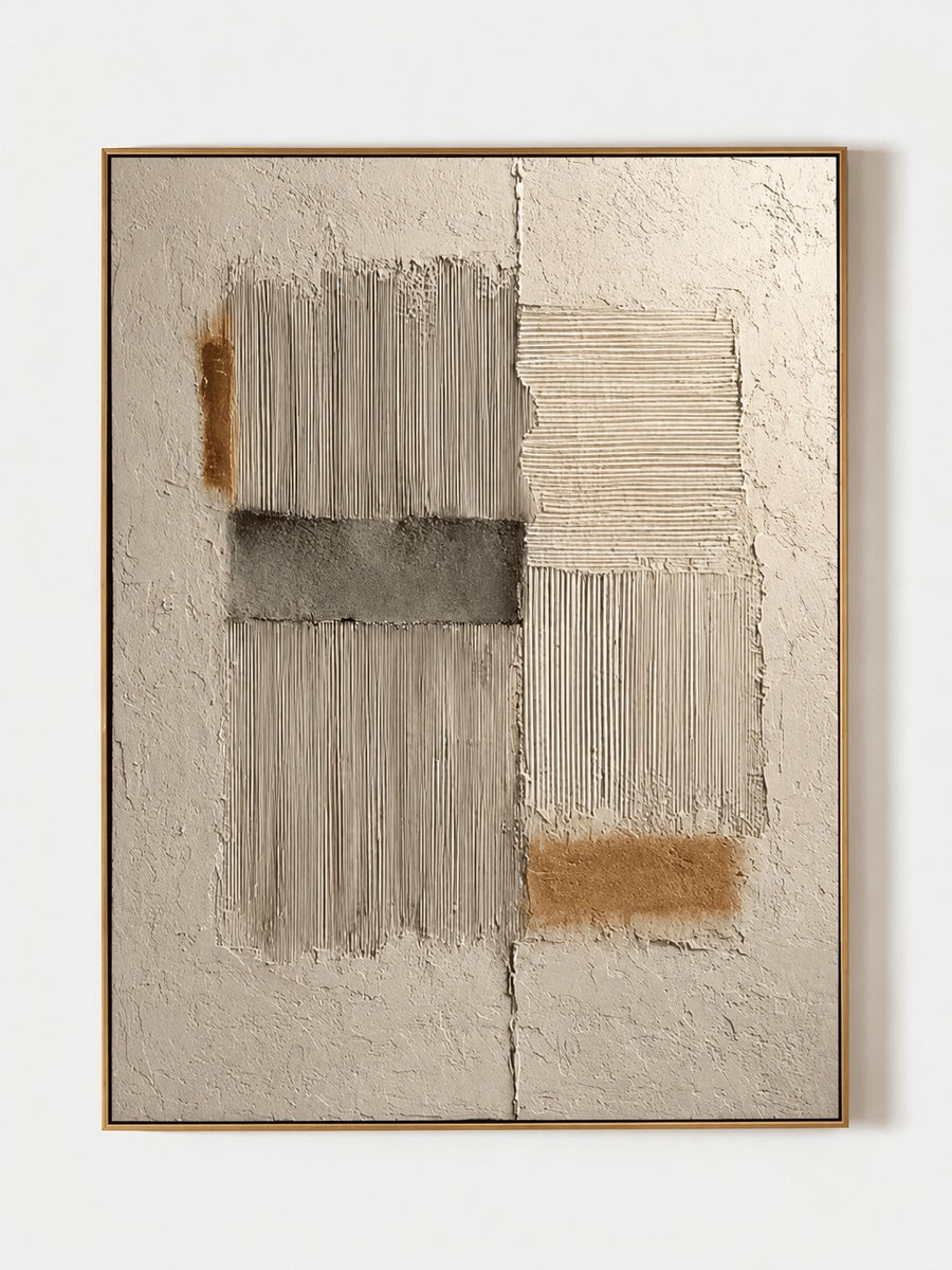 Modern Textured Geometric Wall Art, Earth Tone Balance