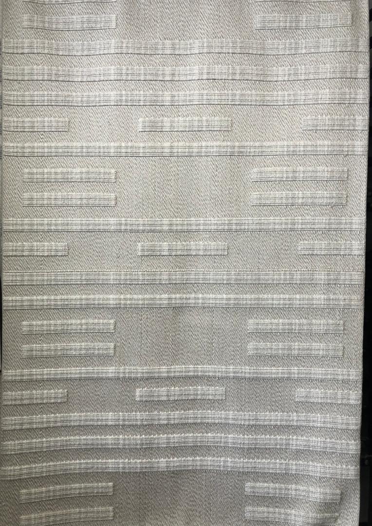 Modern Textured Gray Linear Area Rug - Main View