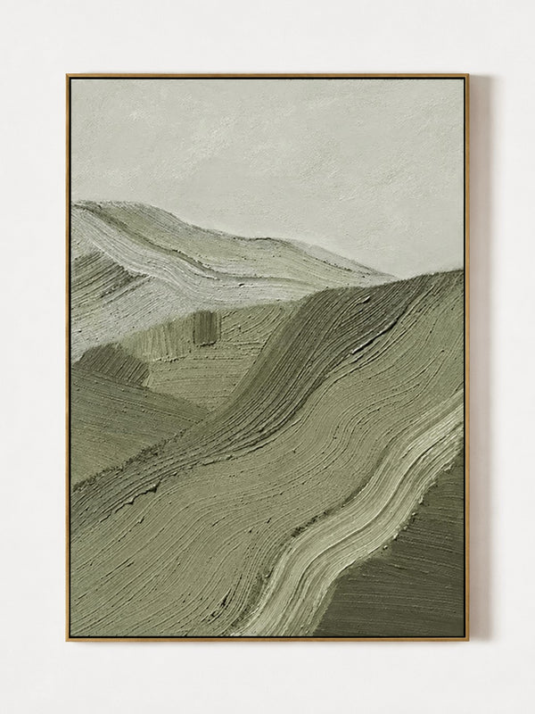 Modern Textured Landscape Wall Art, Sage Valley Contours