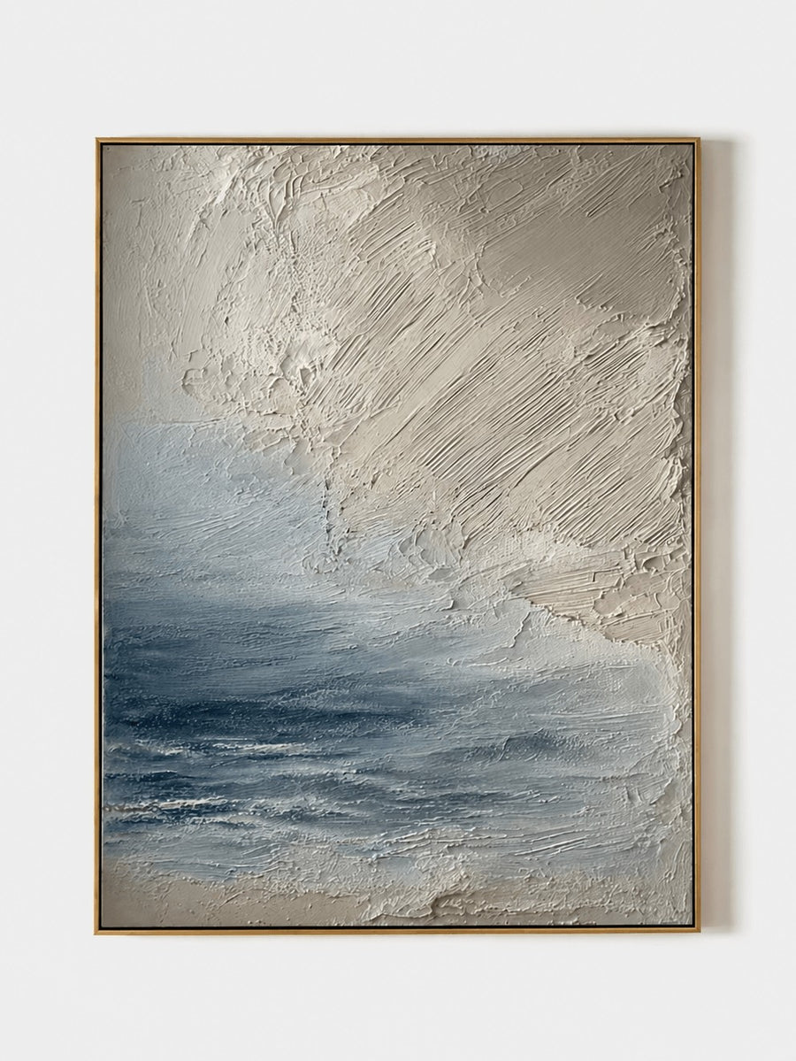 Modern Textured Neutral Ocean Wall Art